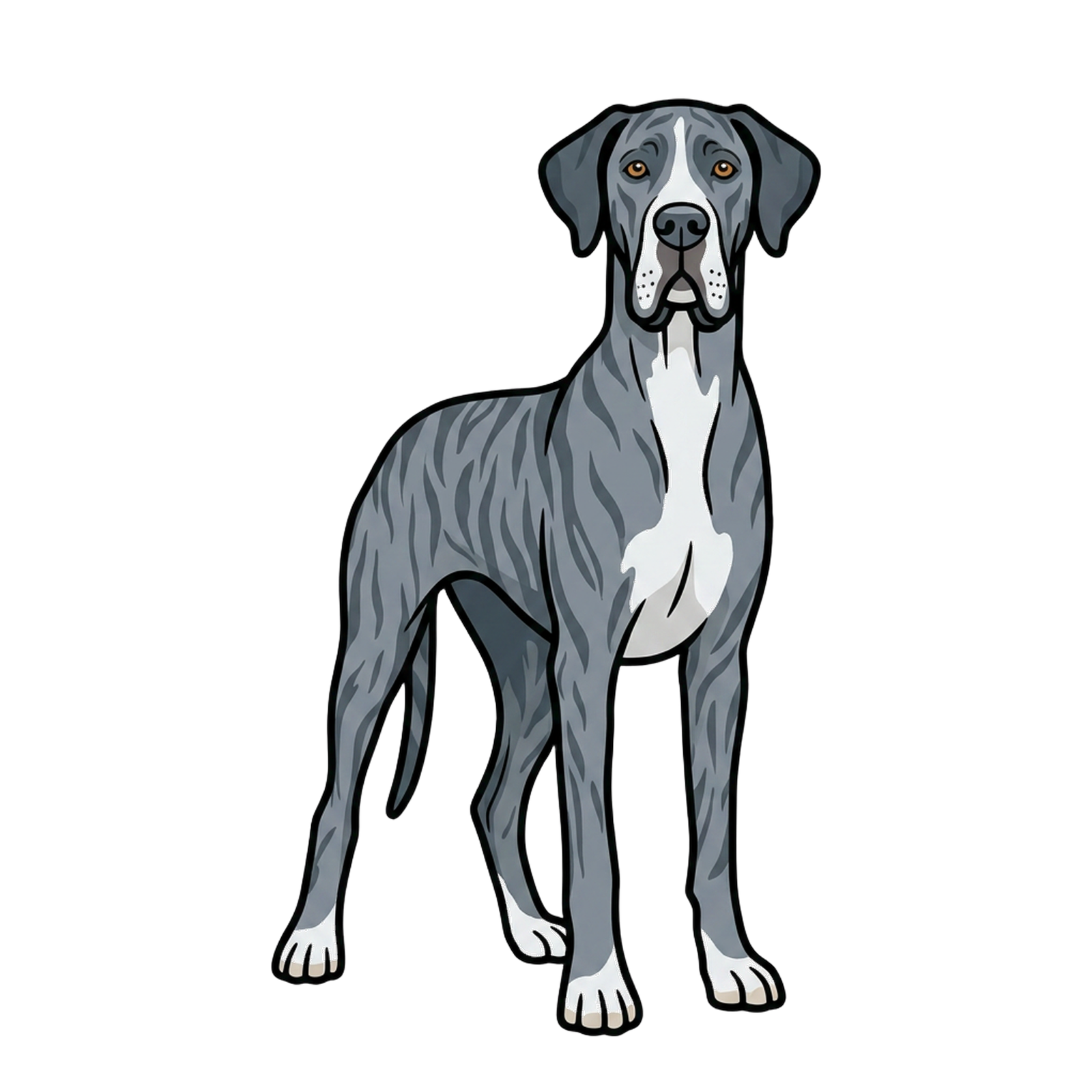 Blue Brindle Chest Blaze Great Dane
