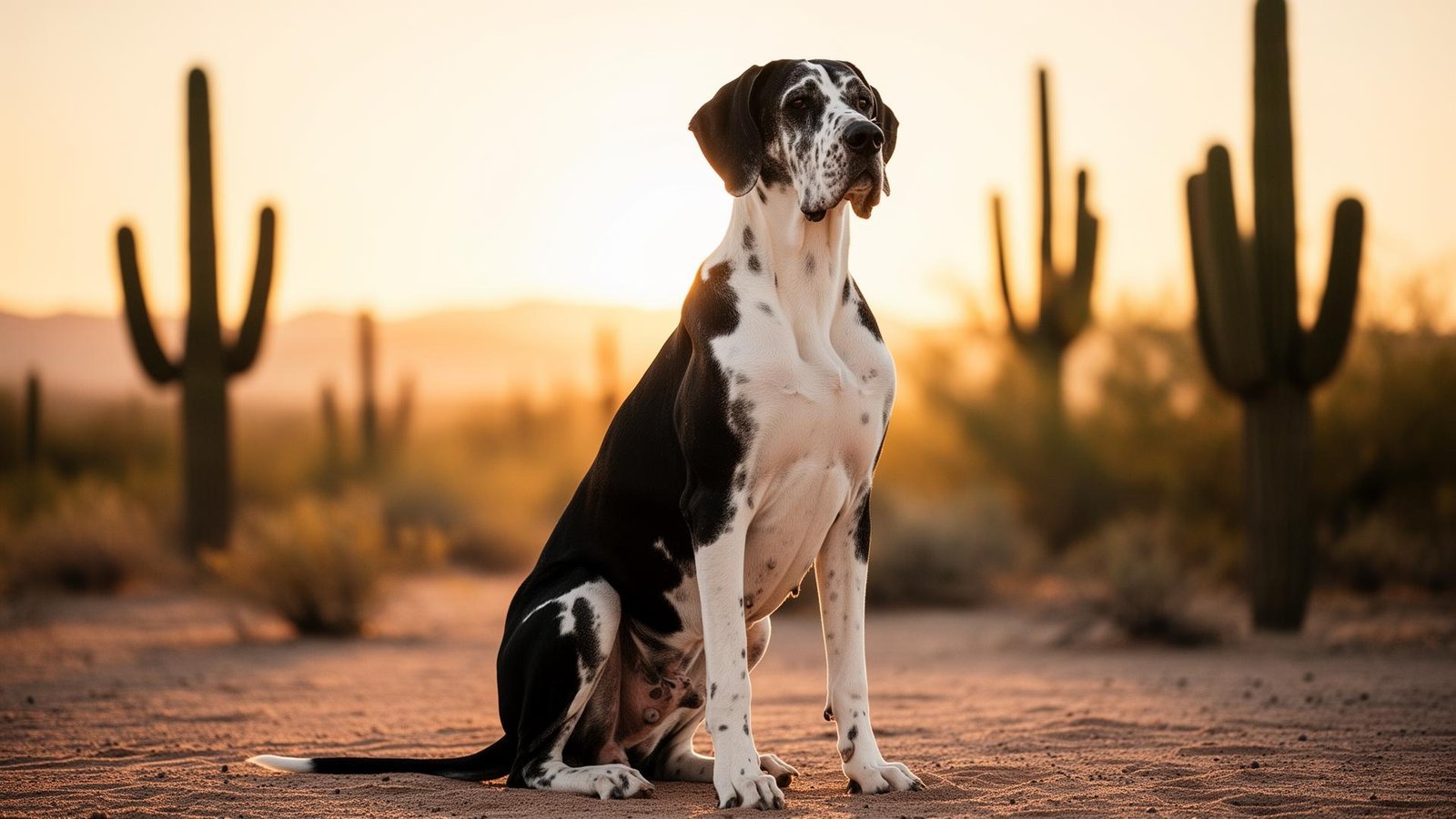 Great Dane in Arizona desert