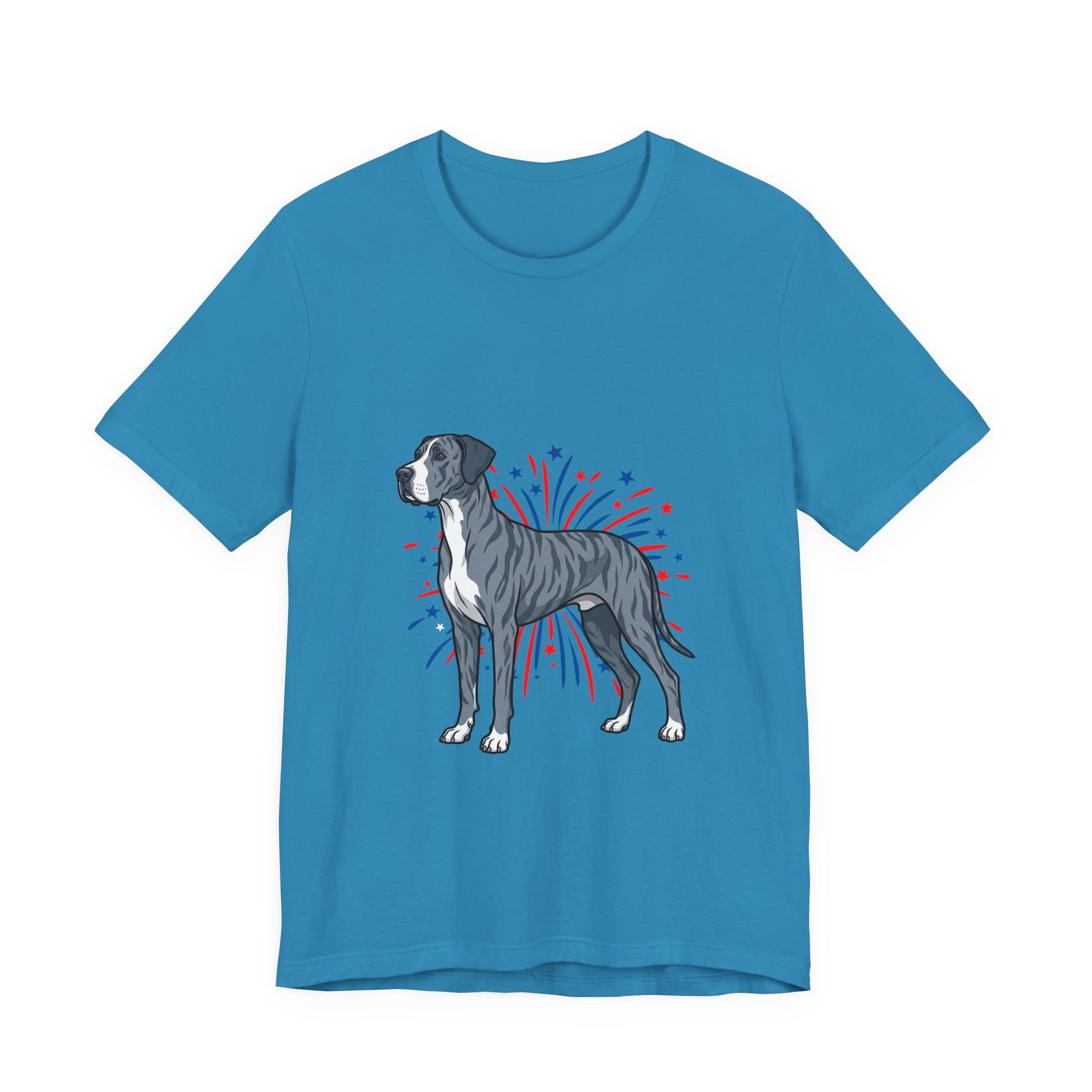 Blue Brindle with white Chest Dane on Fireworks - Personalization Available - Image 33