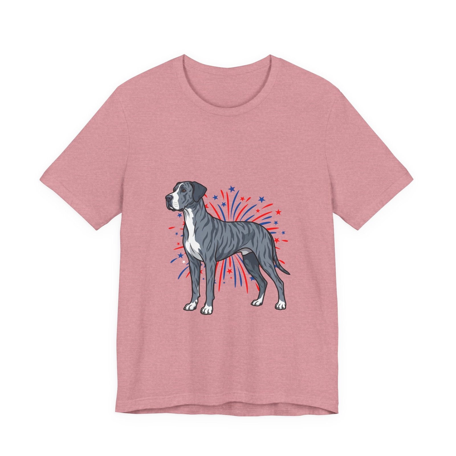 Blue Brindle with white Chest Dane on Fireworks - Personalization Available - Image 45