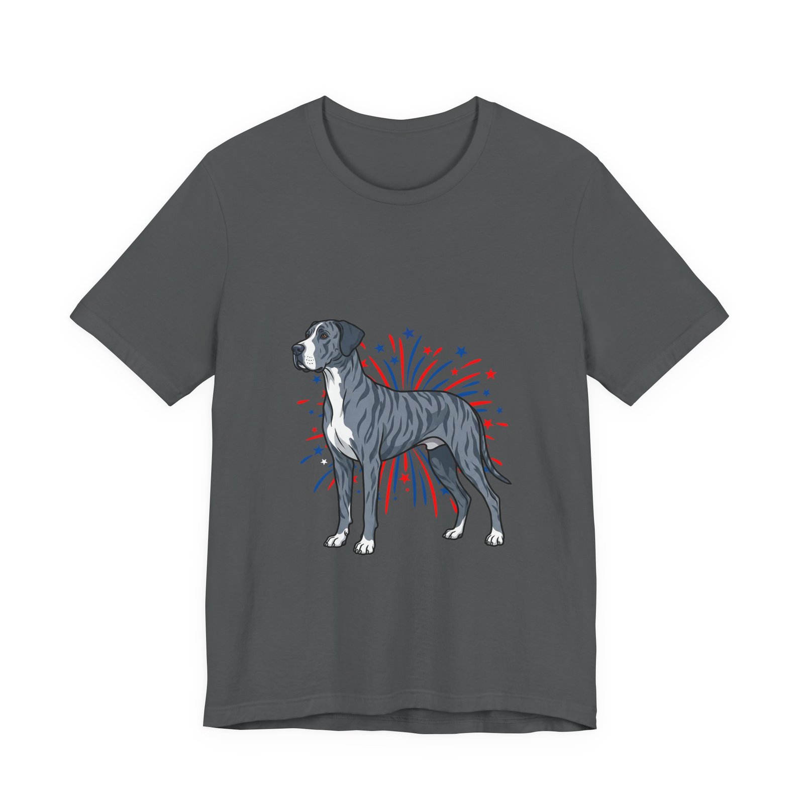 Blue Brindle with white Chest Dane on Fireworks - Personalization Available - Image 37