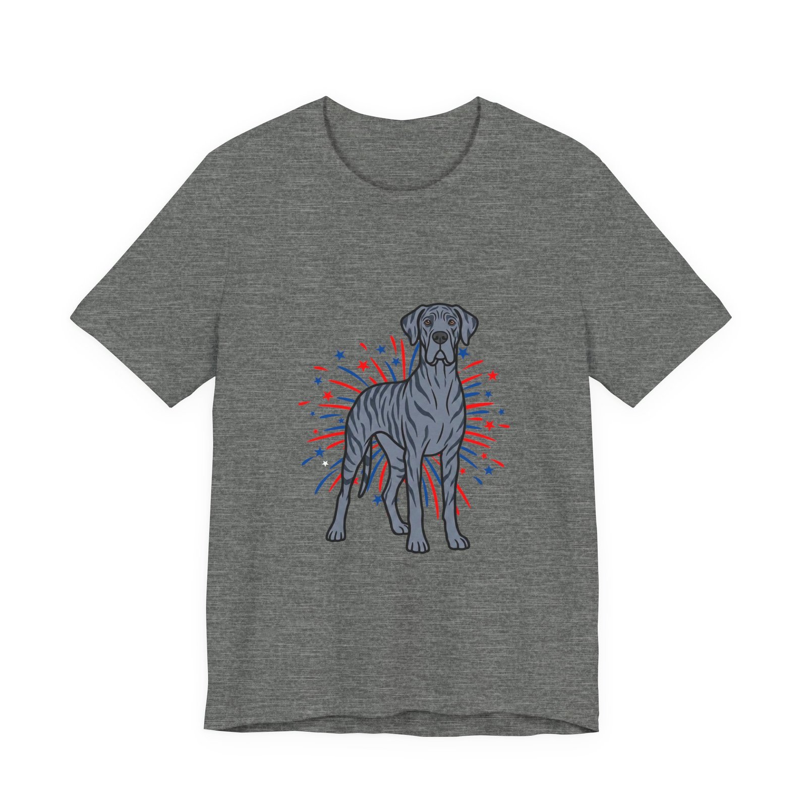 Blue Brindle Great Dane on Fireworks - Personalization Available