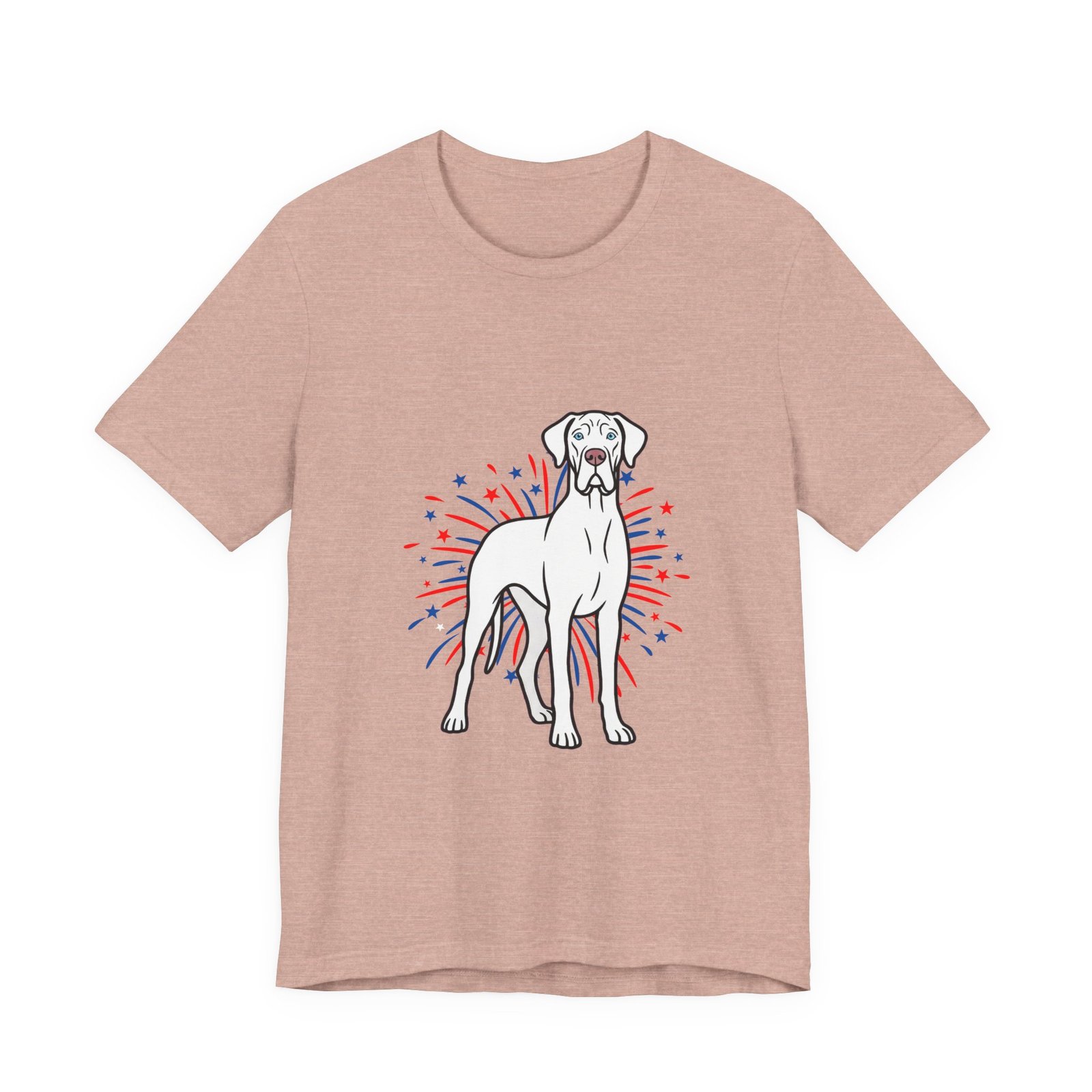 White with Blue Eyes Great Dane on Fireworks - Personalization Available - Image 5