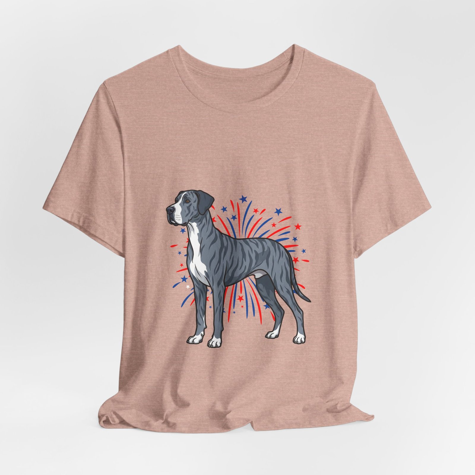 Blue Brindle with white Chest Dane on Fireworks - Personalization Available - Image 8