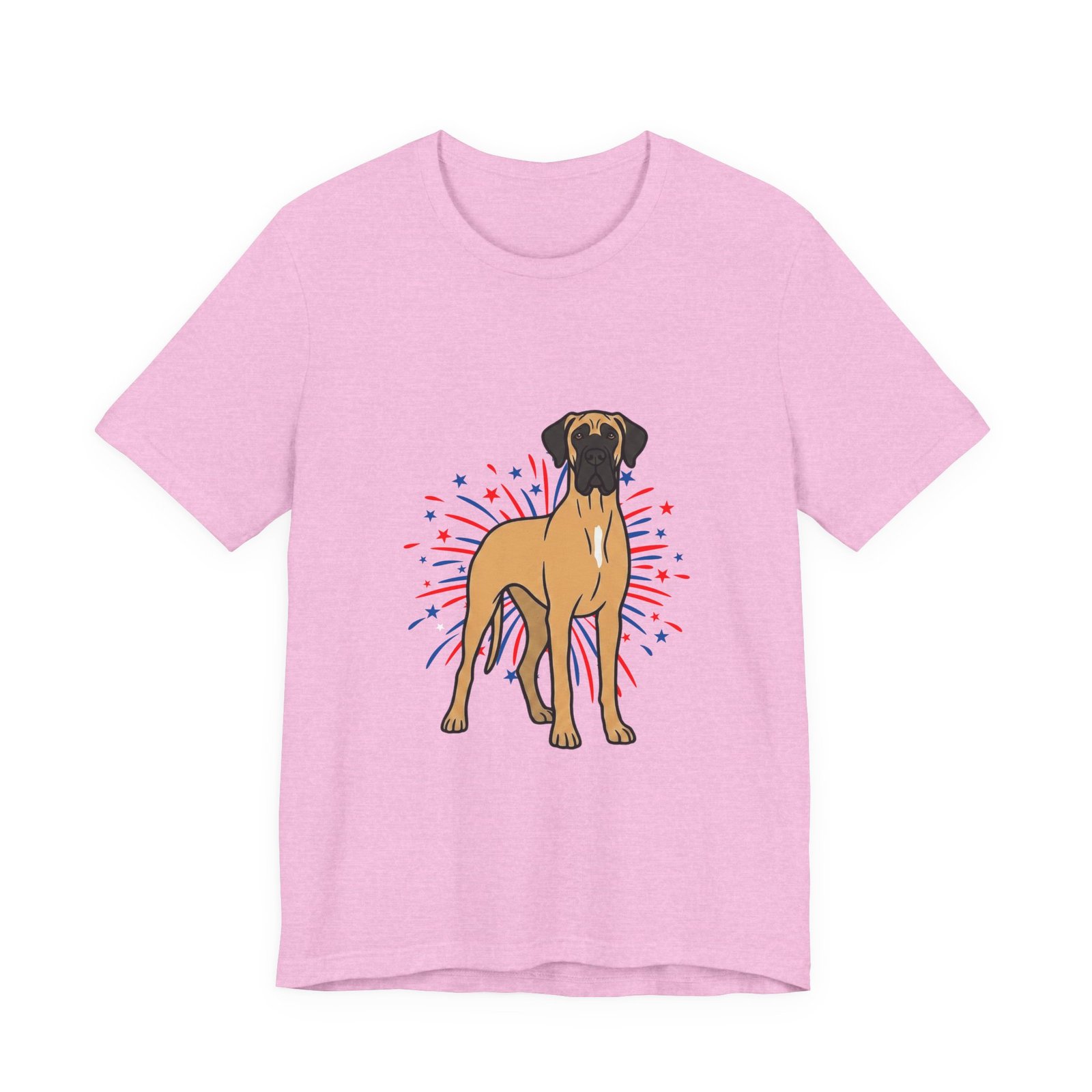 Fawn with White Chest Snip Great Dane on Fireworks - Personalization Available