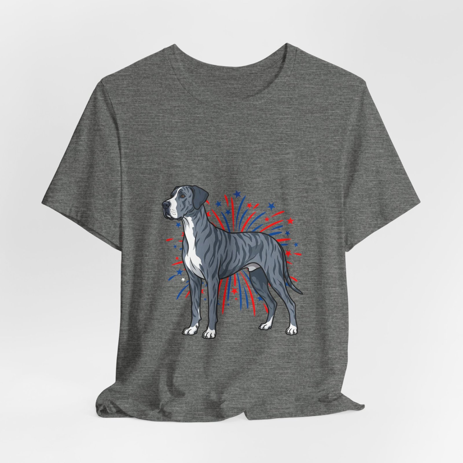 Blue Brindle with white Chest Dane on Fireworks - Personalization Available - Image 12
