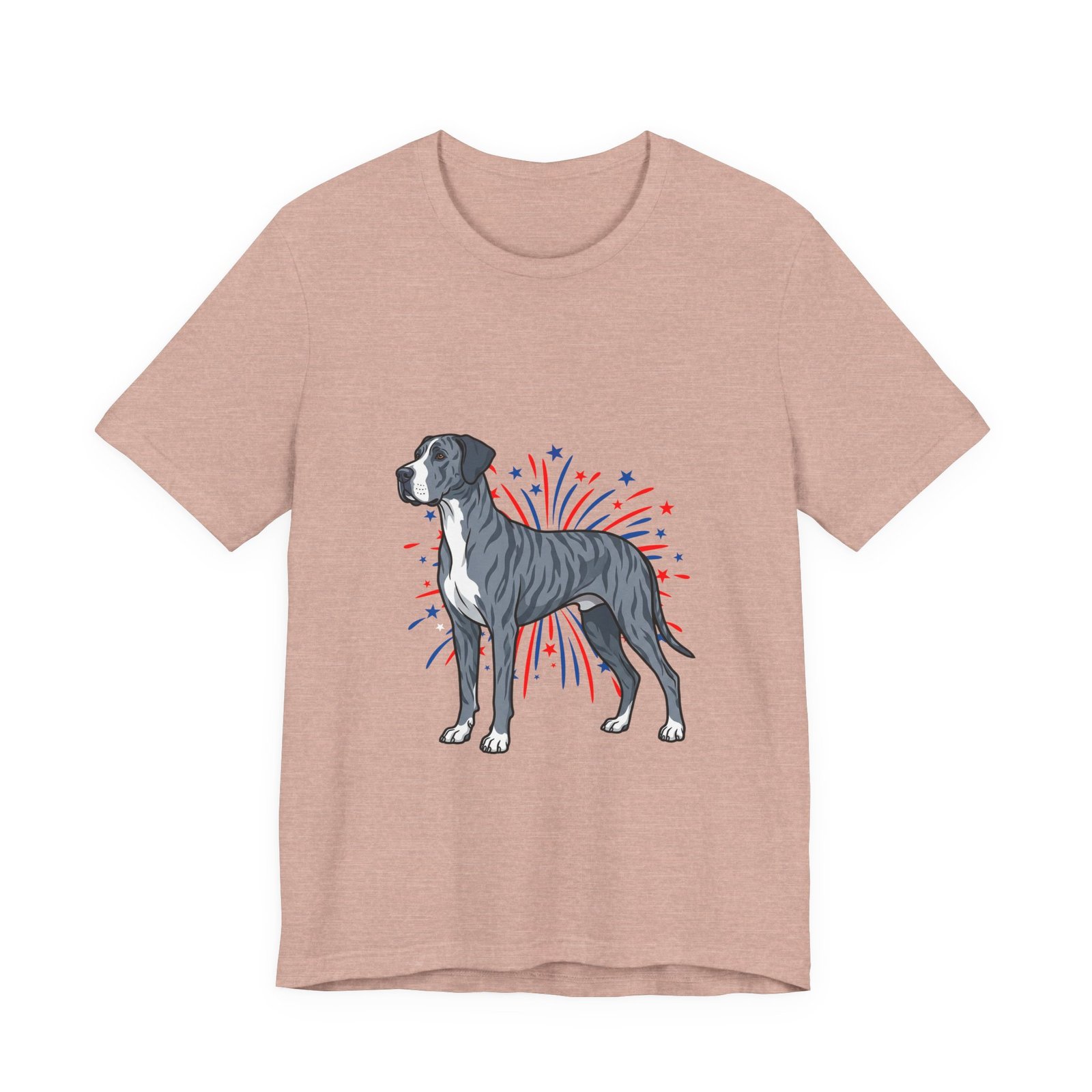 Blue Brindle with white Chest Dane on Fireworks - Personalization Available - Image 5