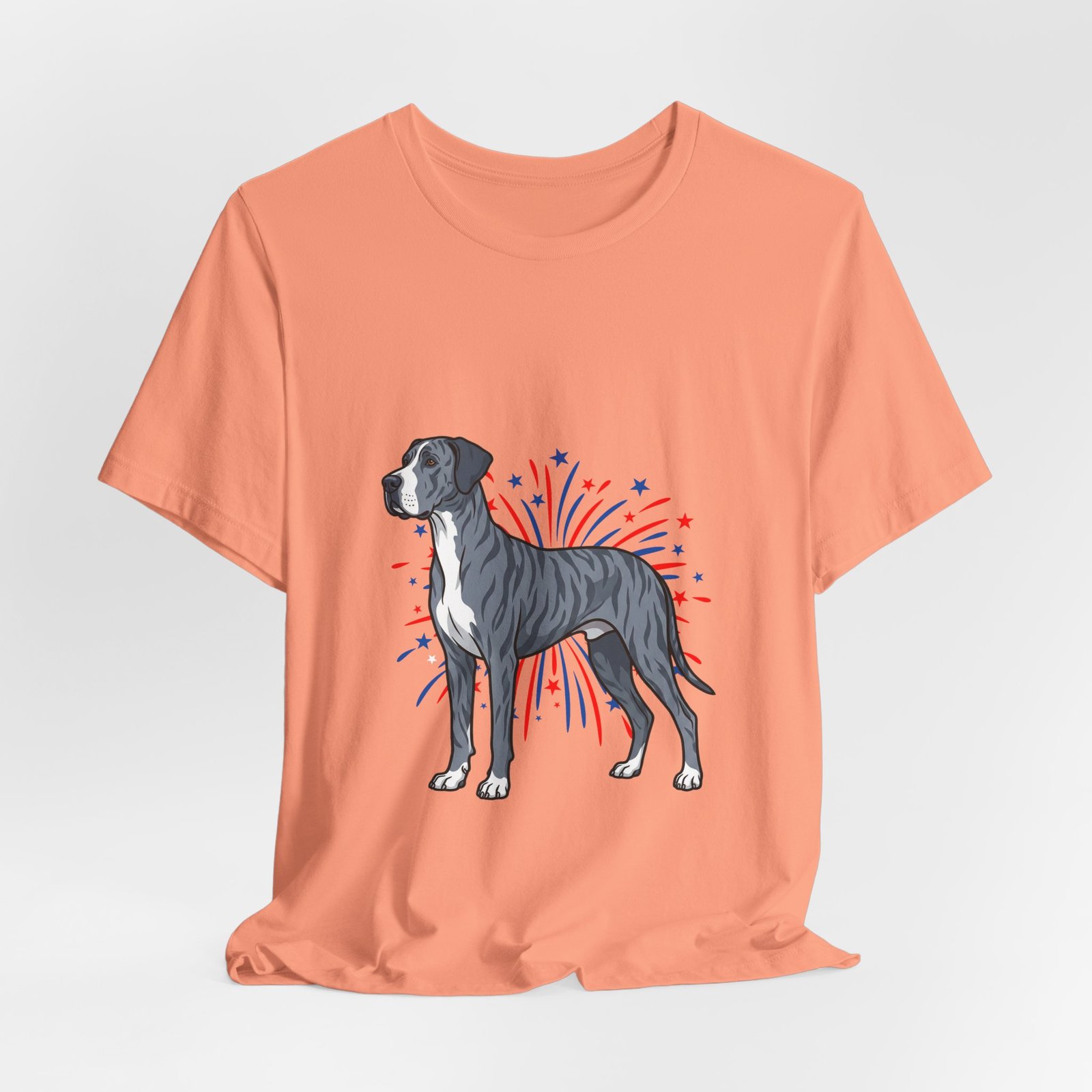 Blue Brindle with white Chest Dane on Fireworks - Personalization Available - Image 24