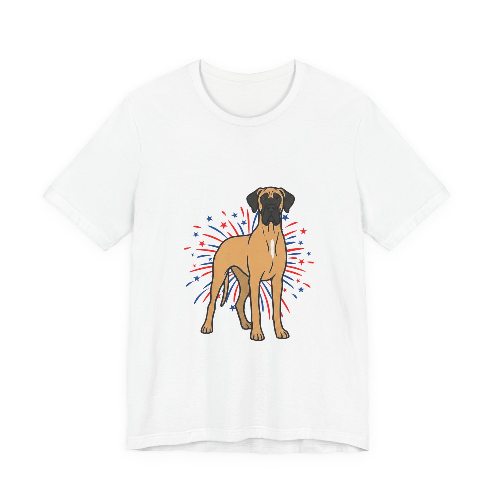 Fawn with White Chest Snip Great Dane on Fireworks - Personalization Available - Image 5