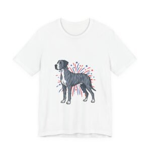 Blue Brindle with white Chest Dane on Fireworks - Personalization Available