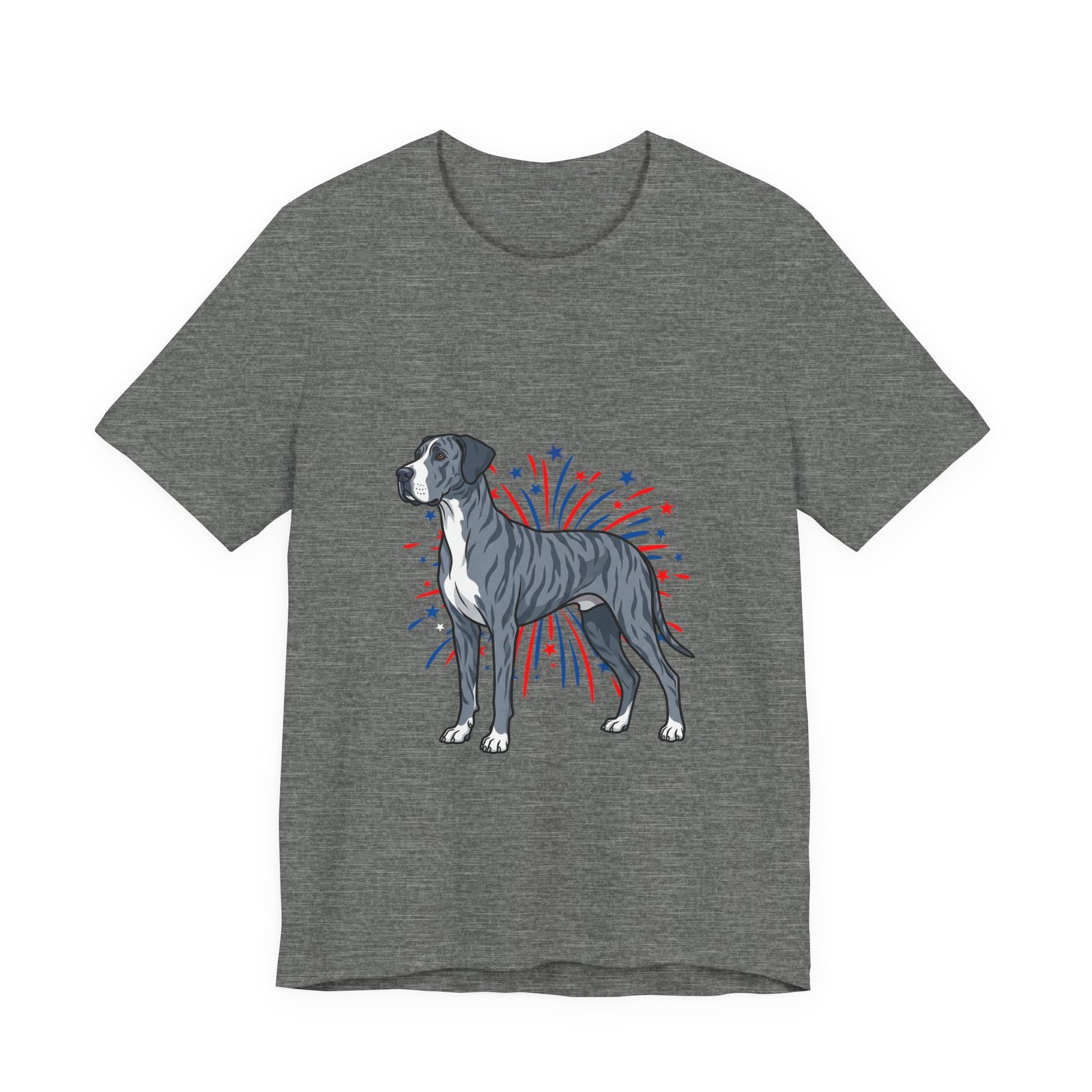 Blue Brindle with white Chest Dane on Fireworks - Personalization Available - Image 9