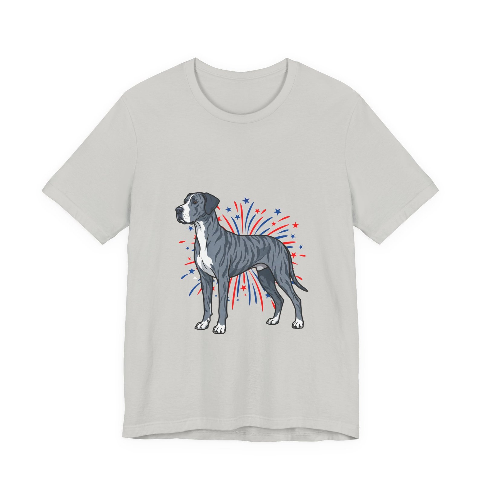 Blue Brindle with white Chest Dane on Fireworks - Personalization Available - Image 13