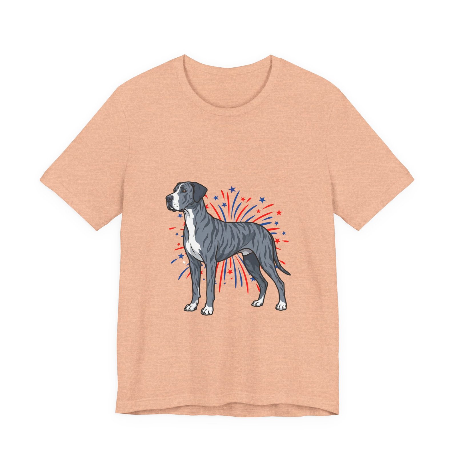 Blue Brindle with white Chest Dane on Fireworks - Personalization Available - Image 17