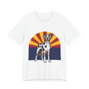 Women's Harlequin Great Dane on Arizona Flag - Super soft, high quality T Shirt - Personalization Available