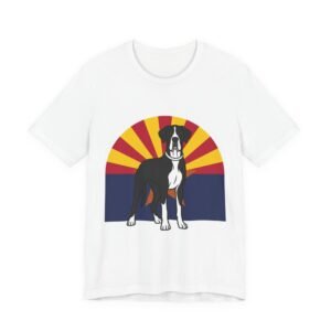 Women's Black & White Mantle Great Dane on Arizona Flag - Super soft, high quality T Shirt - Personalization Available