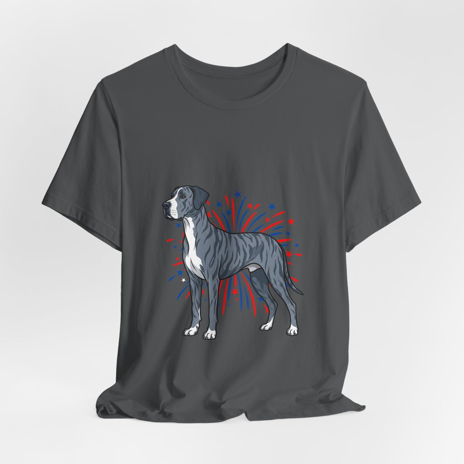 Blue Brindle with white Chest Dane on Fireworks - Personalization Available - Image 40