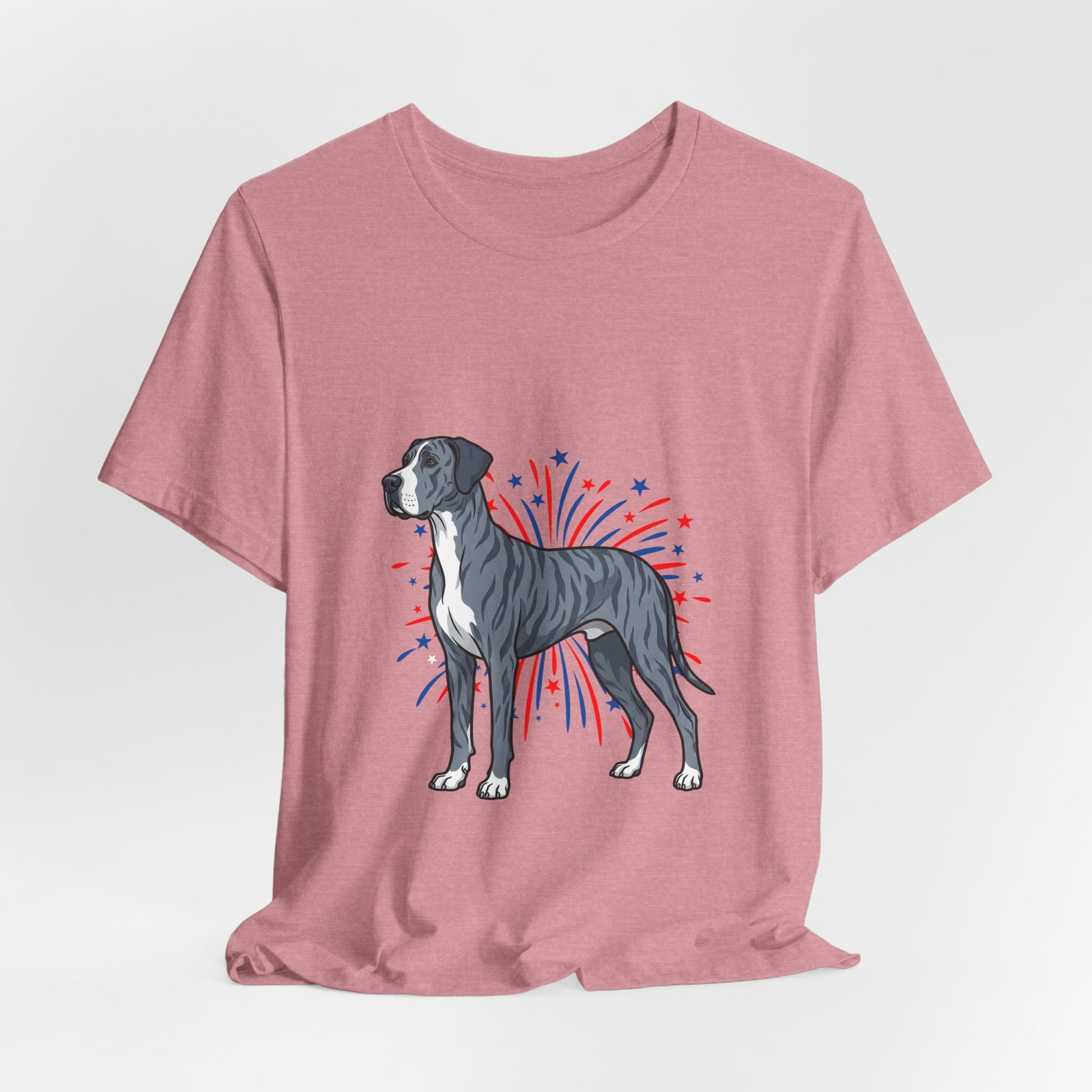 Blue Brindle with white Chest Dane on Fireworks - Personalization Available - Image 48