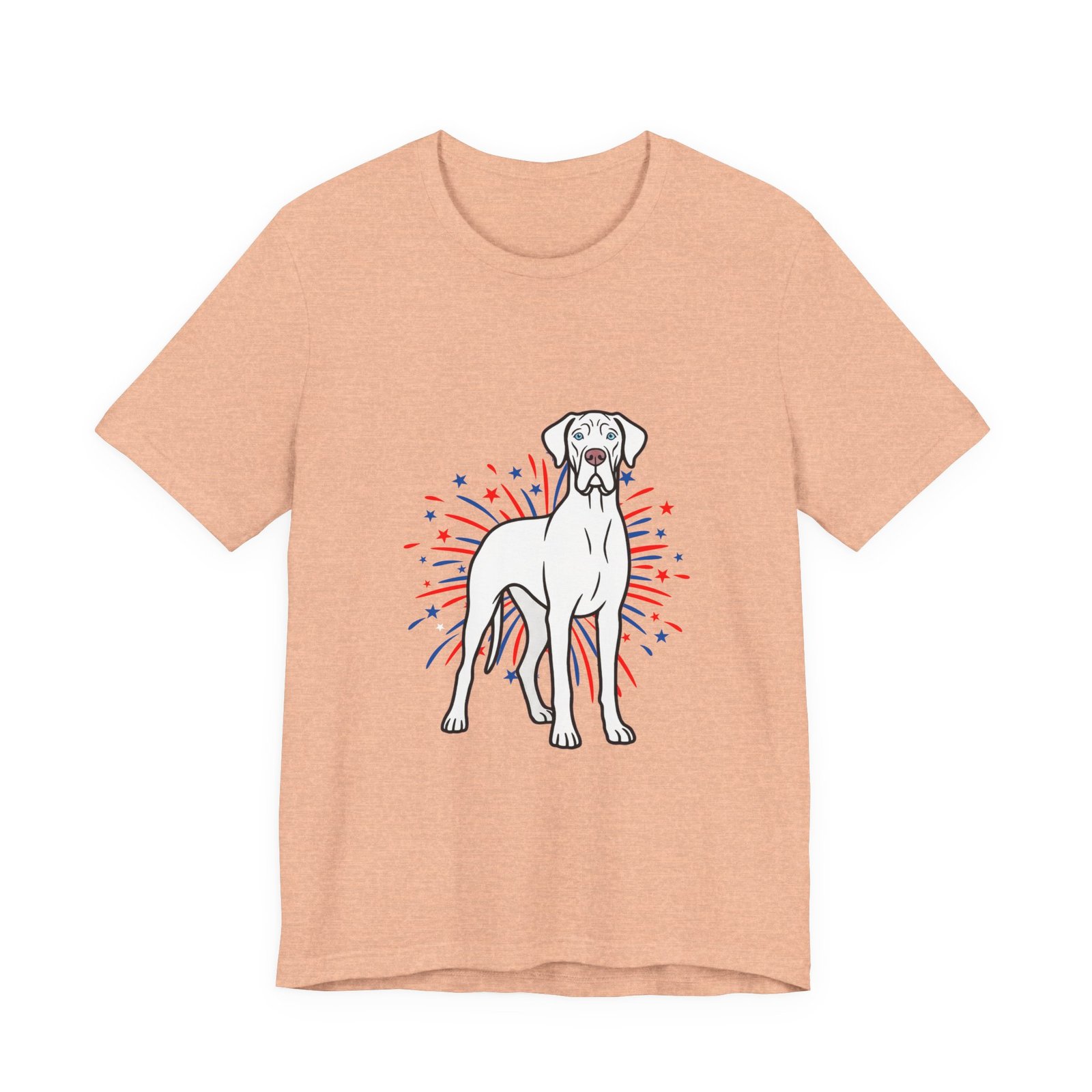 White with Blue Eyes Great Dane on Fireworks - Personalization Available - Image 9