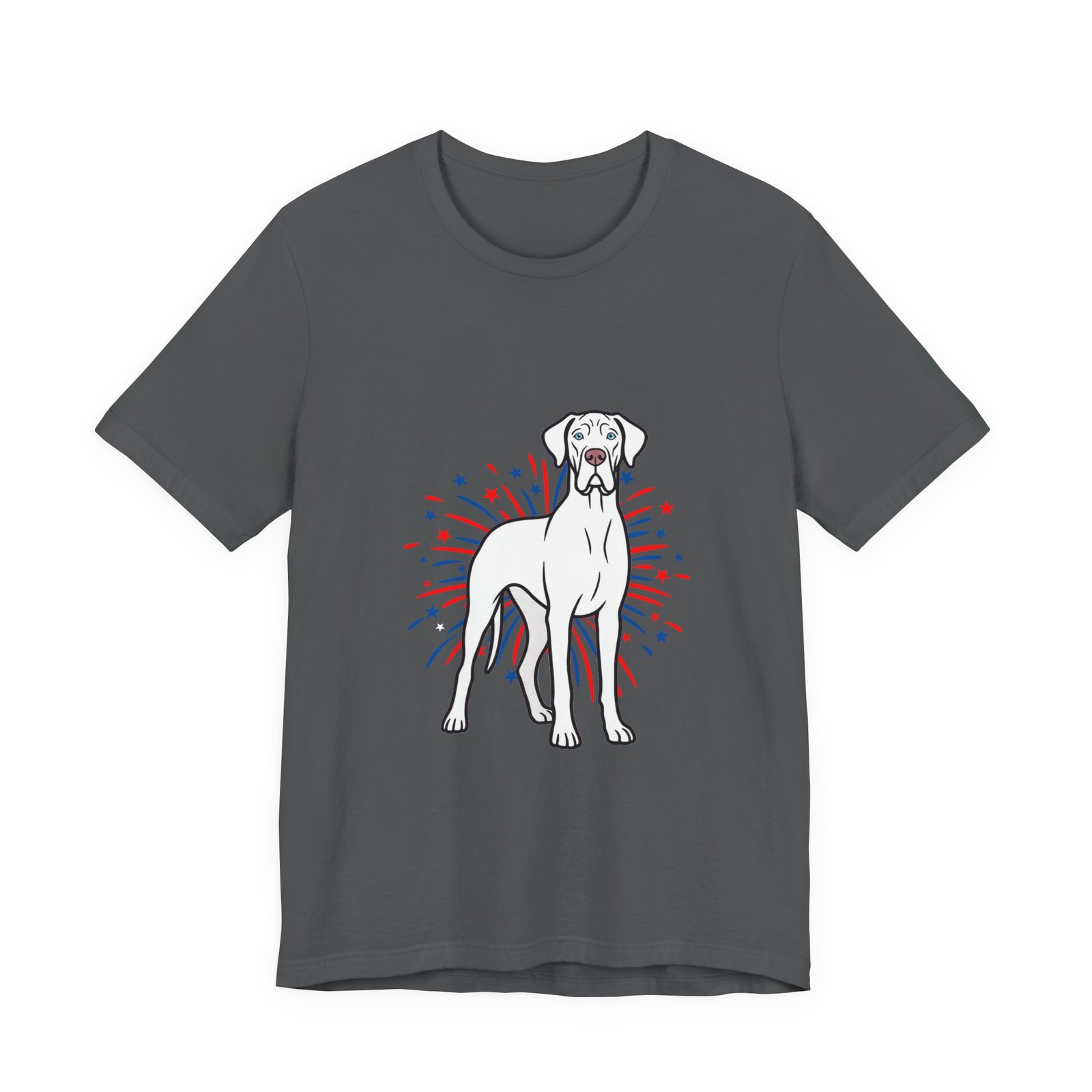 White with Blue Eyes Great Dane on Fireworks - Personalization Available - Image 10