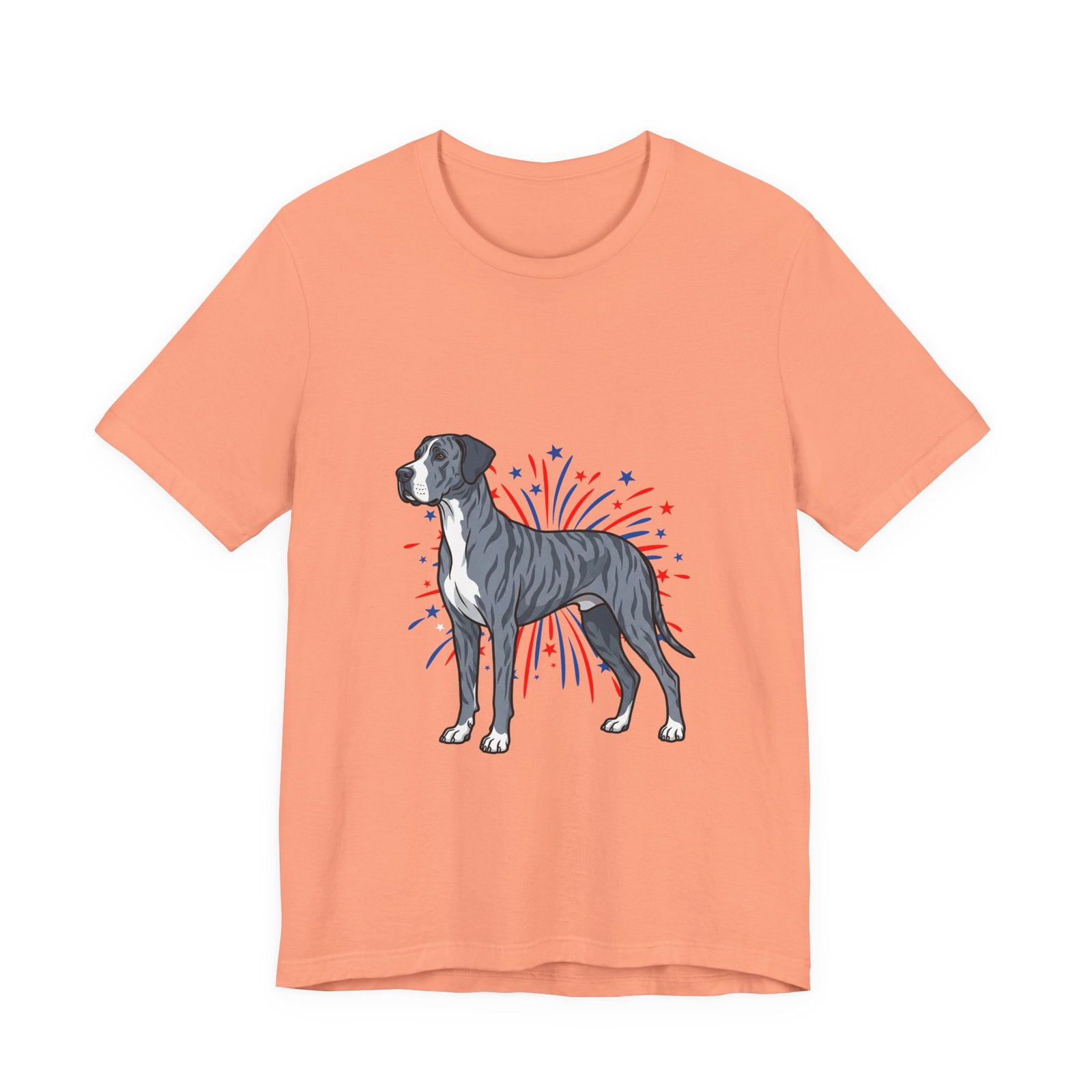 Blue Brindle with white Chest Dane on Fireworks - Personalization Available - Image 21