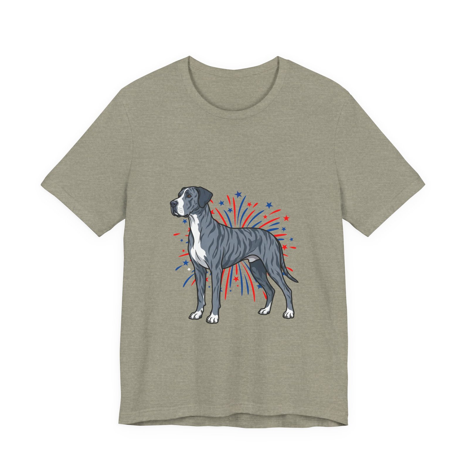 Blue Brindle with white Chest Dane on Fireworks - Personalization Available - Image 25