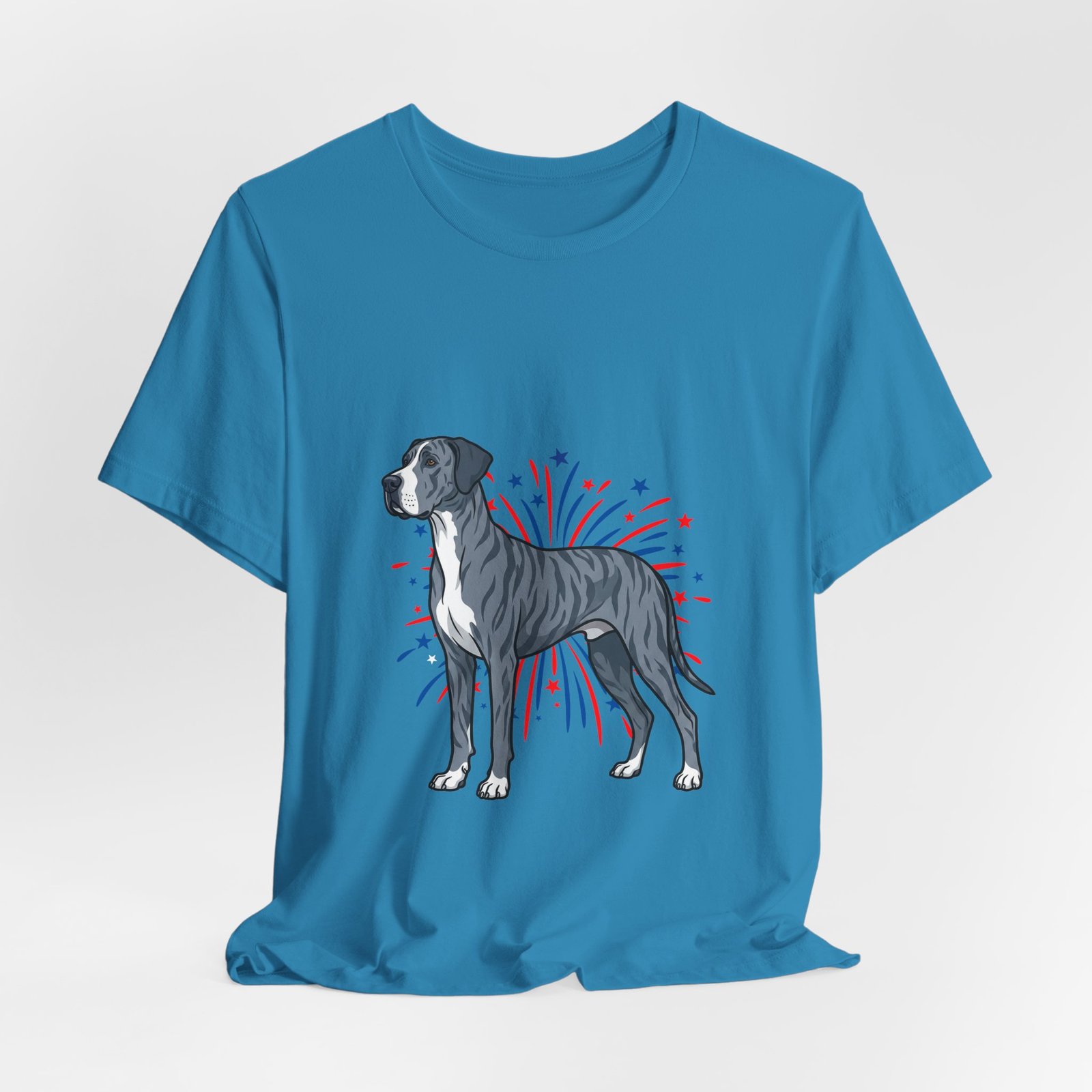 Blue Brindle with white Chest Dane on Fireworks - Personalization Available - Image 36