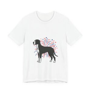 Black and White Mantle Great Dane on Fireworks - Personalization Available