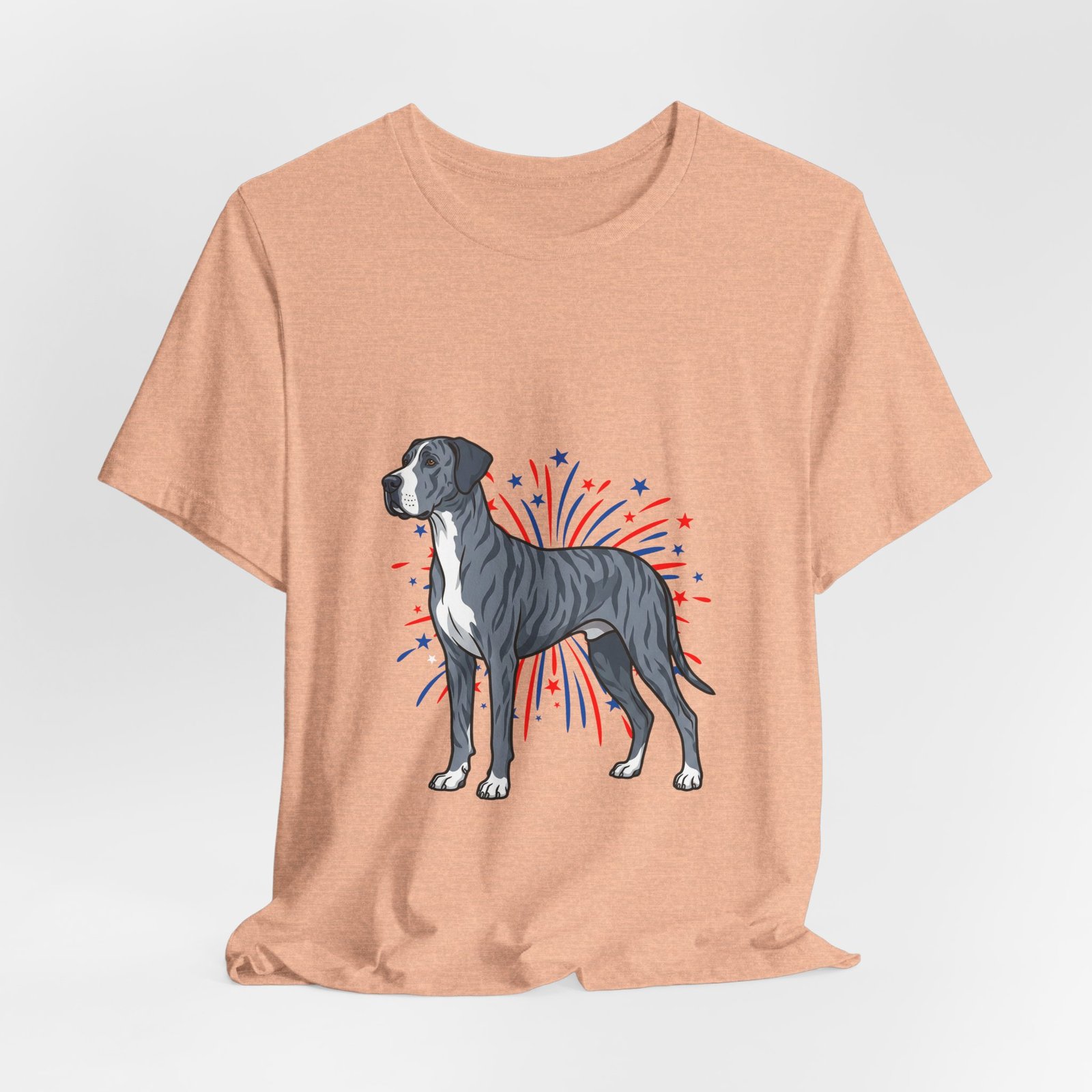 Blue Brindle with white Chest Dane on Fireworks - Personalization Available - Image 20