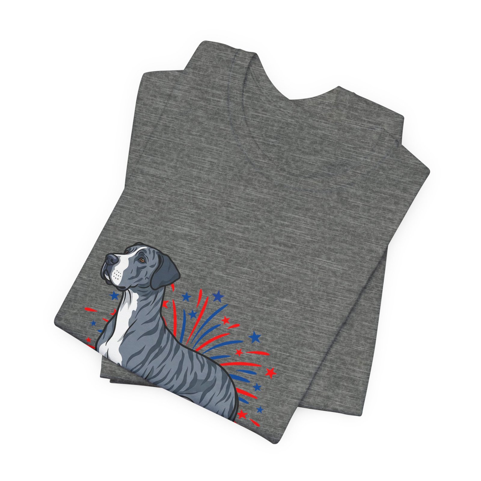 Blue Brindle with white Chest Dane on Fireworks - Personalization Available - Image 11