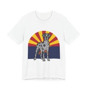 Women's Blue Merle Great Dane on Arizona Flag - Super soft, high quality T Shirt - Personalization Available