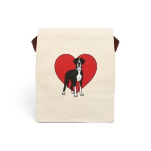 Great Dane Heart Canvas Lunch Bag — Insulated Dog Lover Lunch Tote