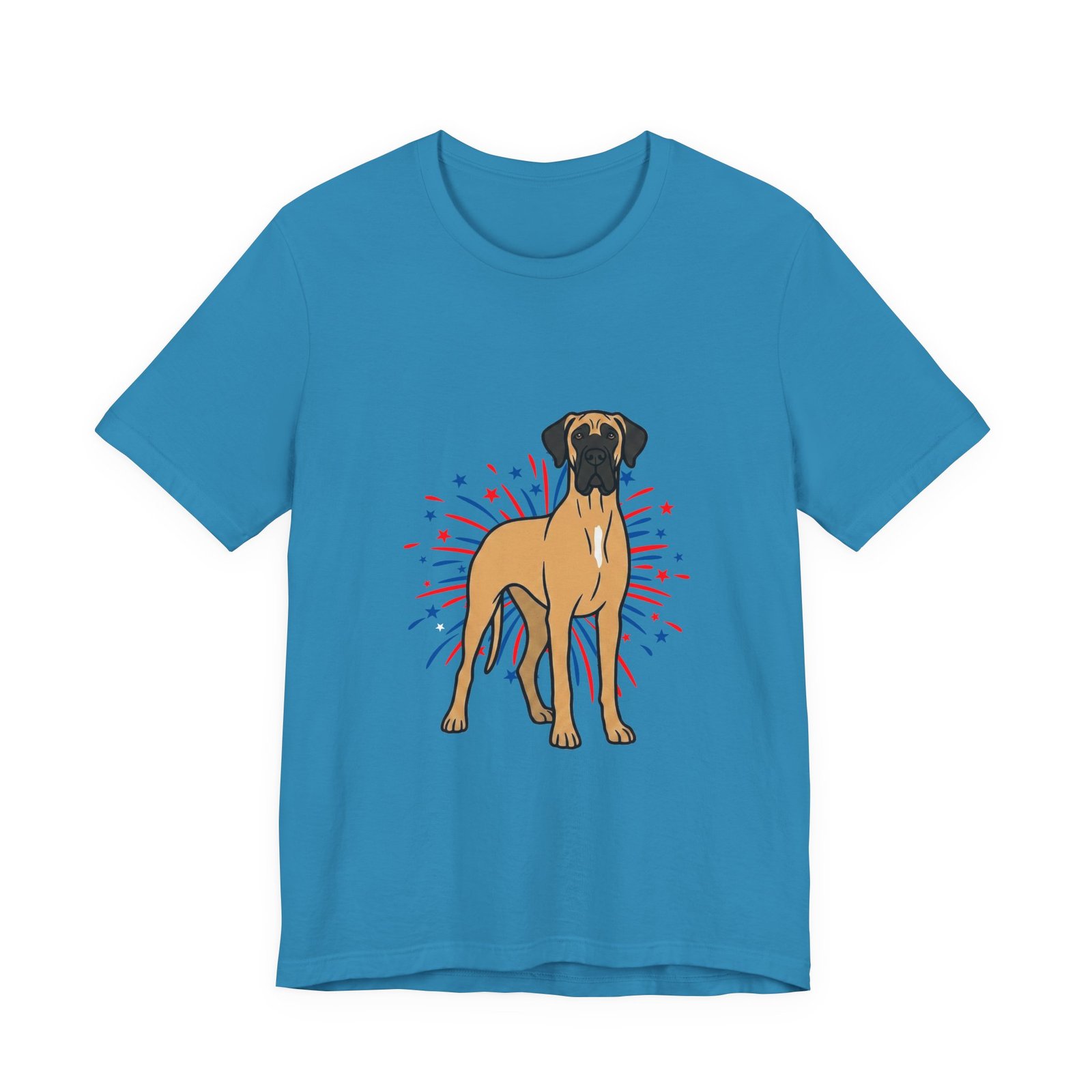 Fawn with White Chest Snip Great Dane on Fireworks - Personalization Available - Image 13