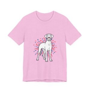 White with Blue Eyes Great Dane on Fireworks - Personalization Available