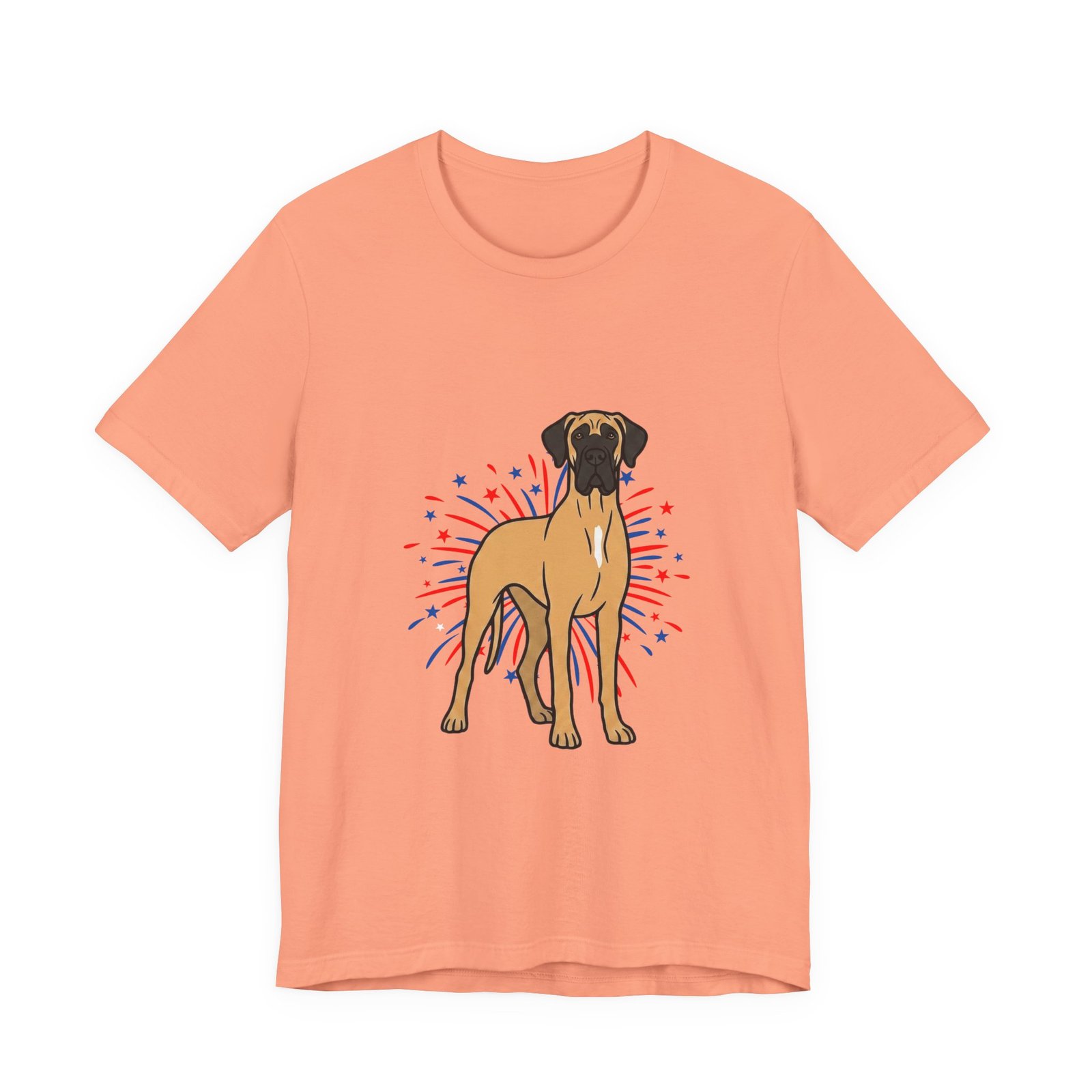Fawn with White Chest Snip Great Dane on Fireworks - Personalization Available - Image 8