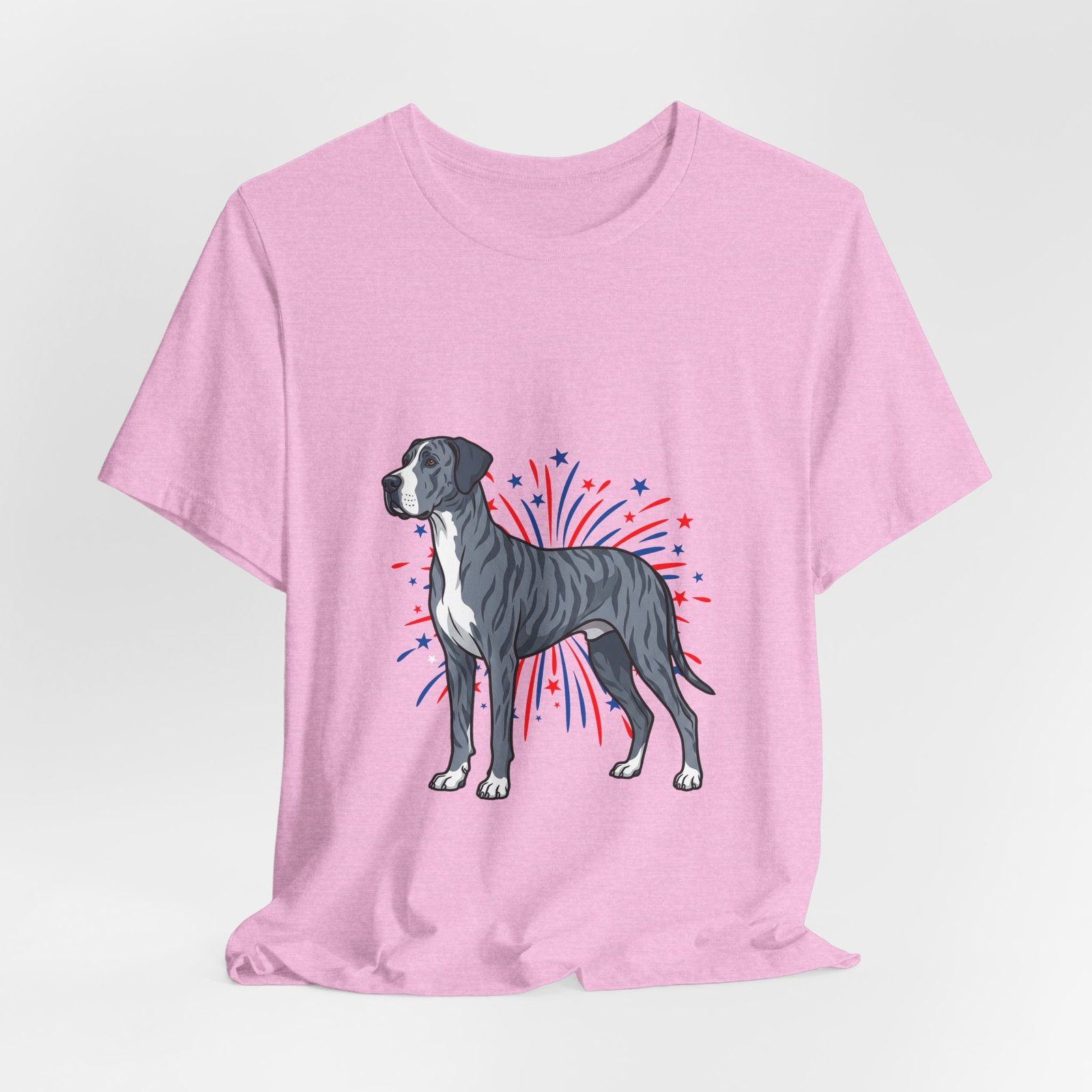 Blue Brindle with white Chest Dane on Fireworks - Personalization Available - Image 44
