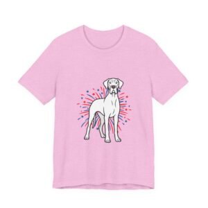 White Great Dane on Fireworks - Personalization Available