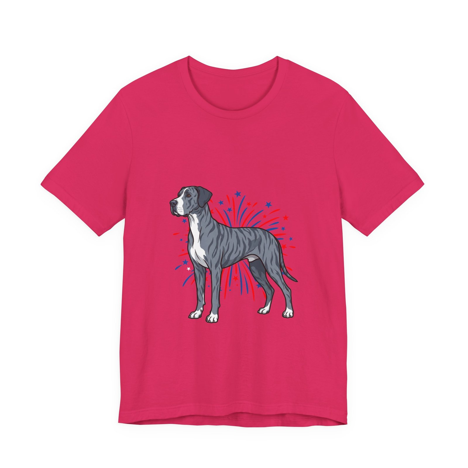 Blue Brindle with white Chest Dane on Fireworks - Personalization Available - Image 49