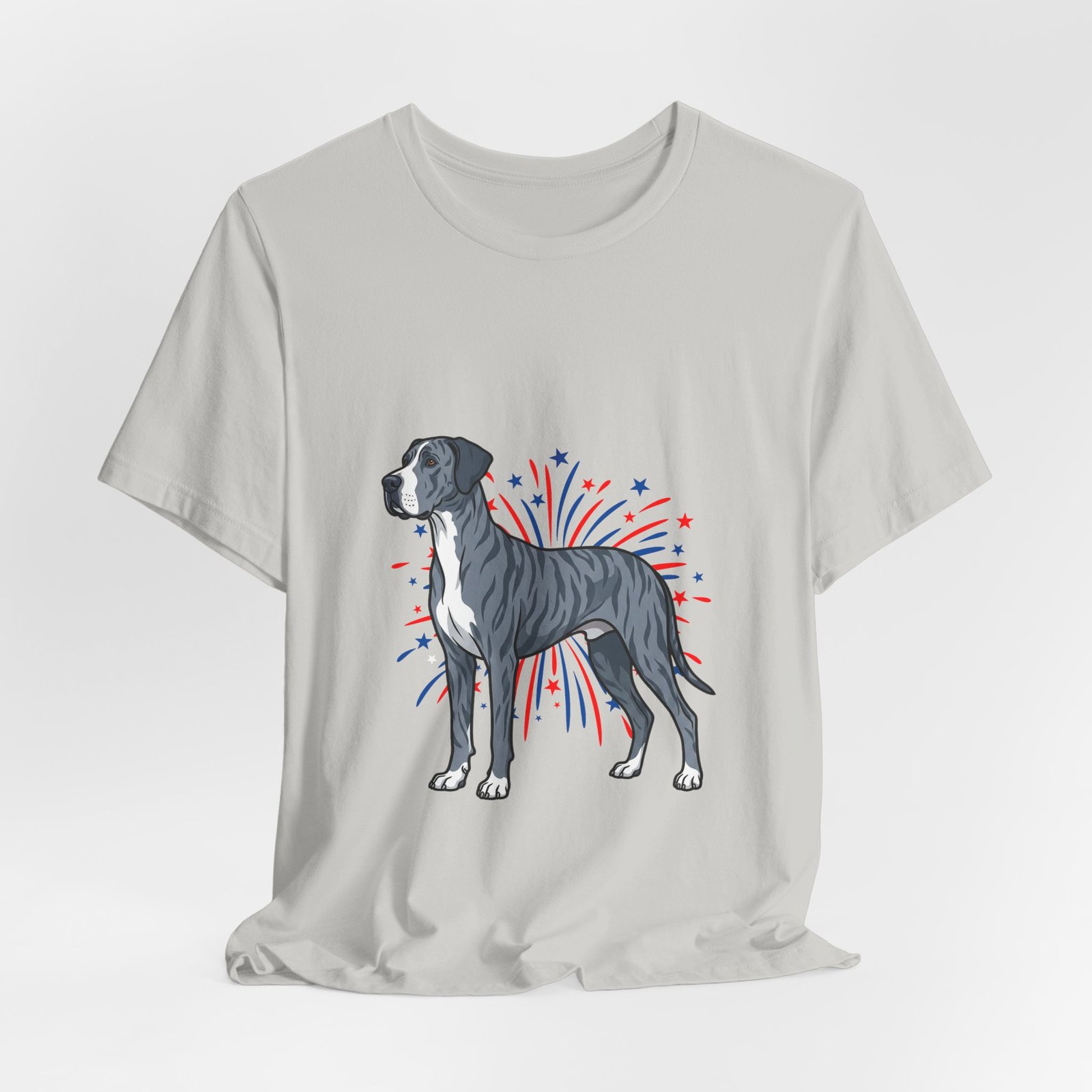 Blue Brindle with white Chest Dane on Fireworks - Personalization Available - Image 16