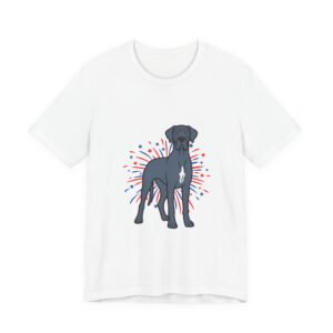Blue with White Chest Snip Great Dane on Fireworks - Personalization Available