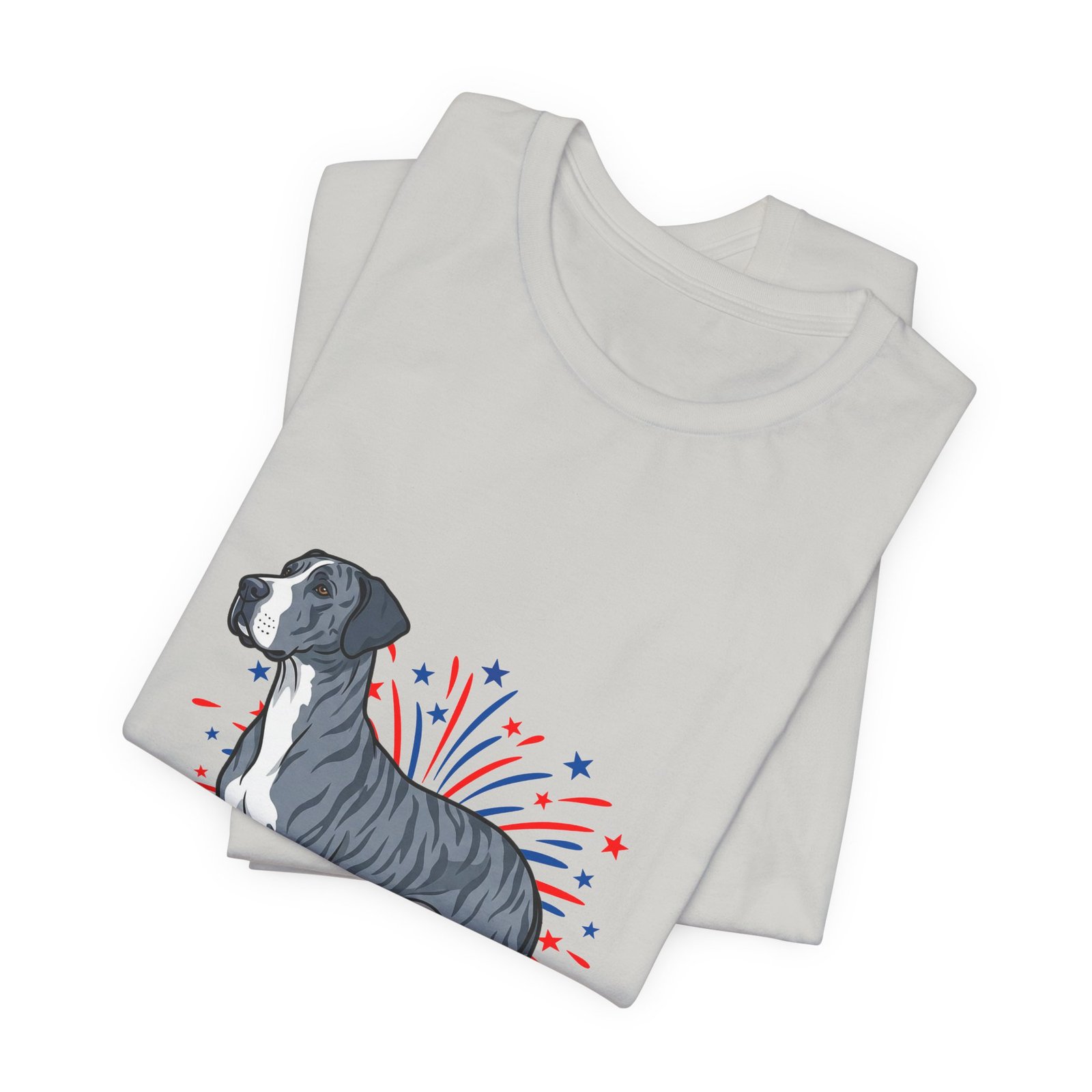Blue Brindle with white Chest Dane on Fireworks - Personalization Available - Image 15