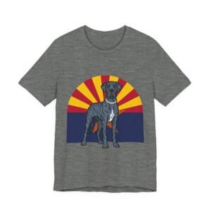 Blue Brindle Great Dane on Arizona Flag - Super soft, high quality T Shirt - Personalization Available