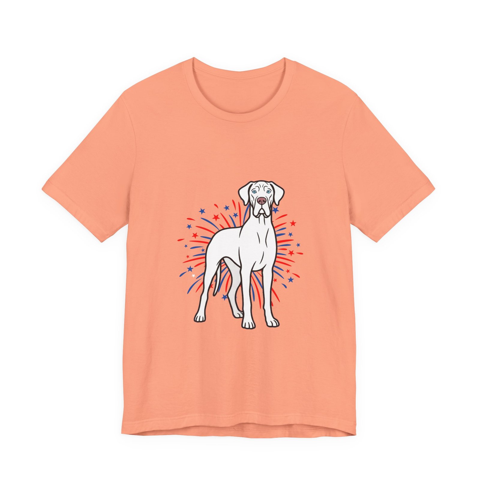 White with Blue Eyes Great Dane on Fireworks - Personalization Available - Image 7