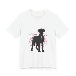 Black with White Chest Snip Great Dane on Fireworks - Personalization Available