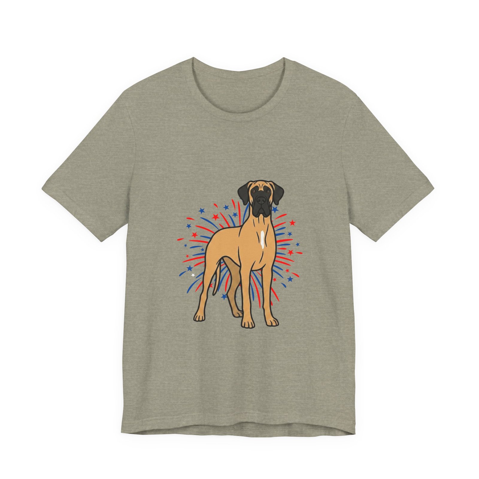 Fawn with White Chest Snip Great Dane on Fireworks - Personalization Available - Image 9