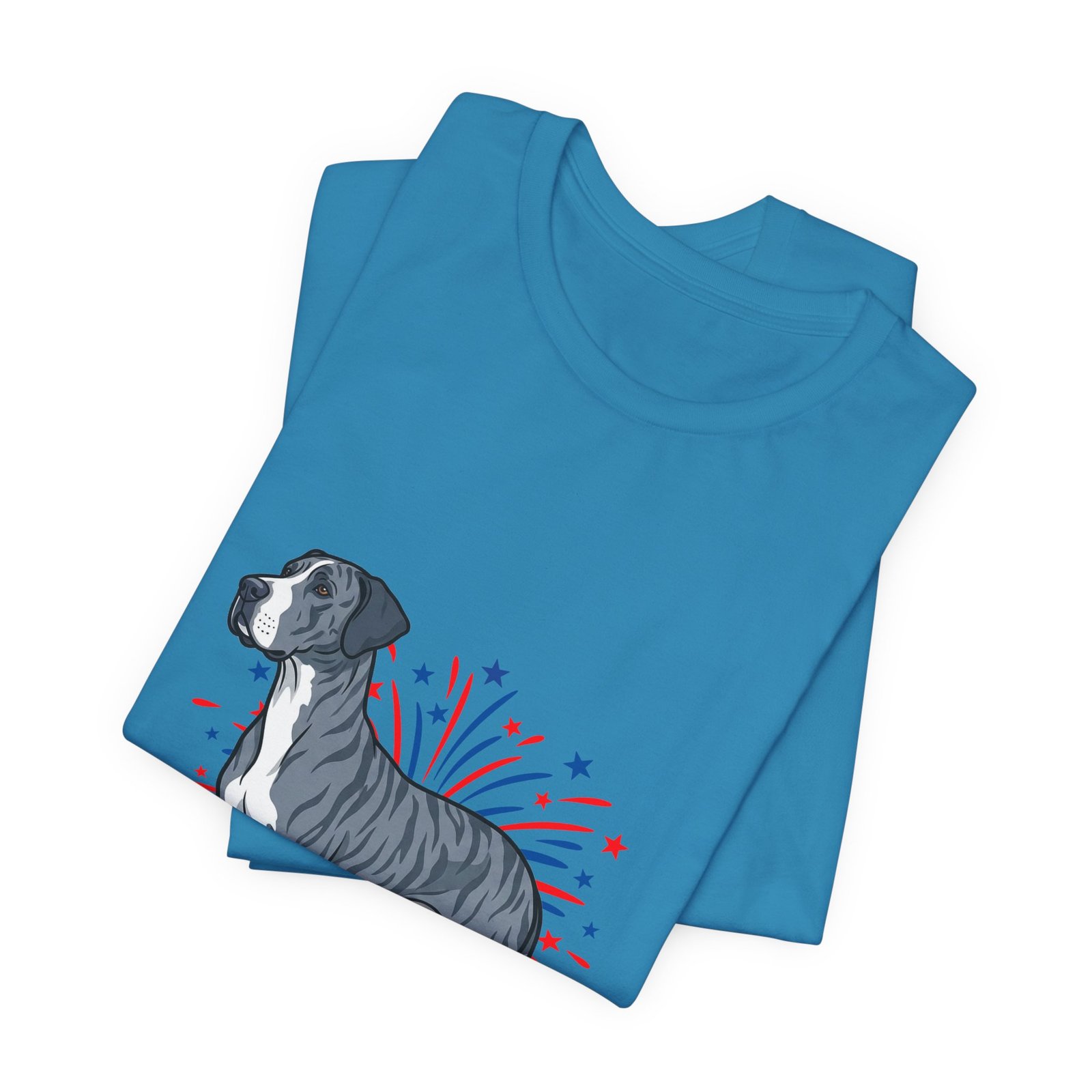 Blue Brindle with white Chest Dane on Fireworks - Personalization Available - Image 35