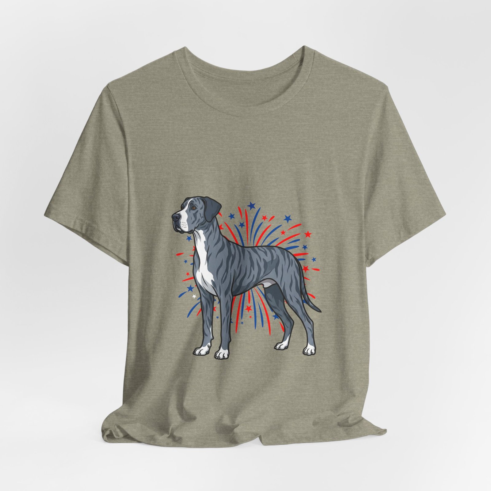 Blue Brindle with white Chest Dane on Fireworks - Personalization Available - Image 28