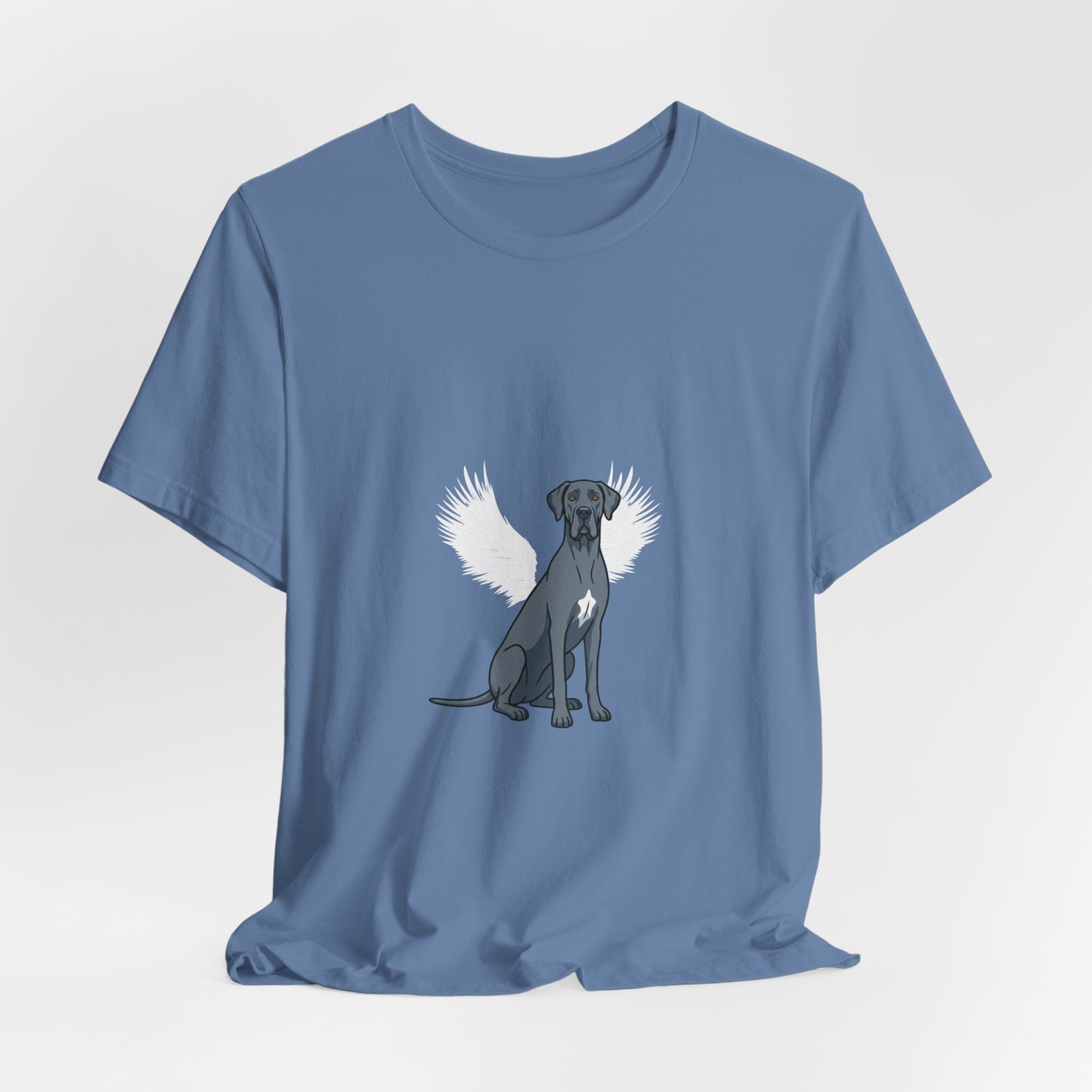 Unisex Blue Great Dane with White Chest Snip Great Dane Rainbow Bridge Lyric Back-Print Tee — 'Beloved Memory' Poem Shirt - Image 53