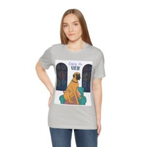 Fawn Great Dane Enjoy the View T-Shirt — Dog Watching Fireworks Graphic Tee