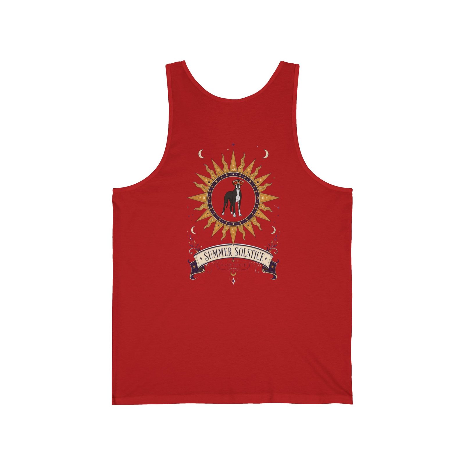 Black and White Mantle Great Dane Summer Solstice Tank Top — Sun & Dog Graphic - Image 5