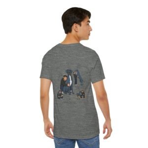 Blue with white chest blaze Great Dane Illustrated Tee — "Men + Great Danes" Graphic T-Shirt